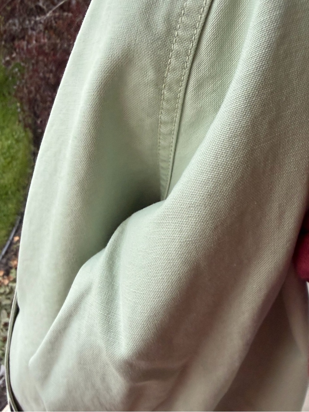 Vintage 90s LLbean pistachio mint light green chore jacket barn coat corduroy - Picture 2 of 9